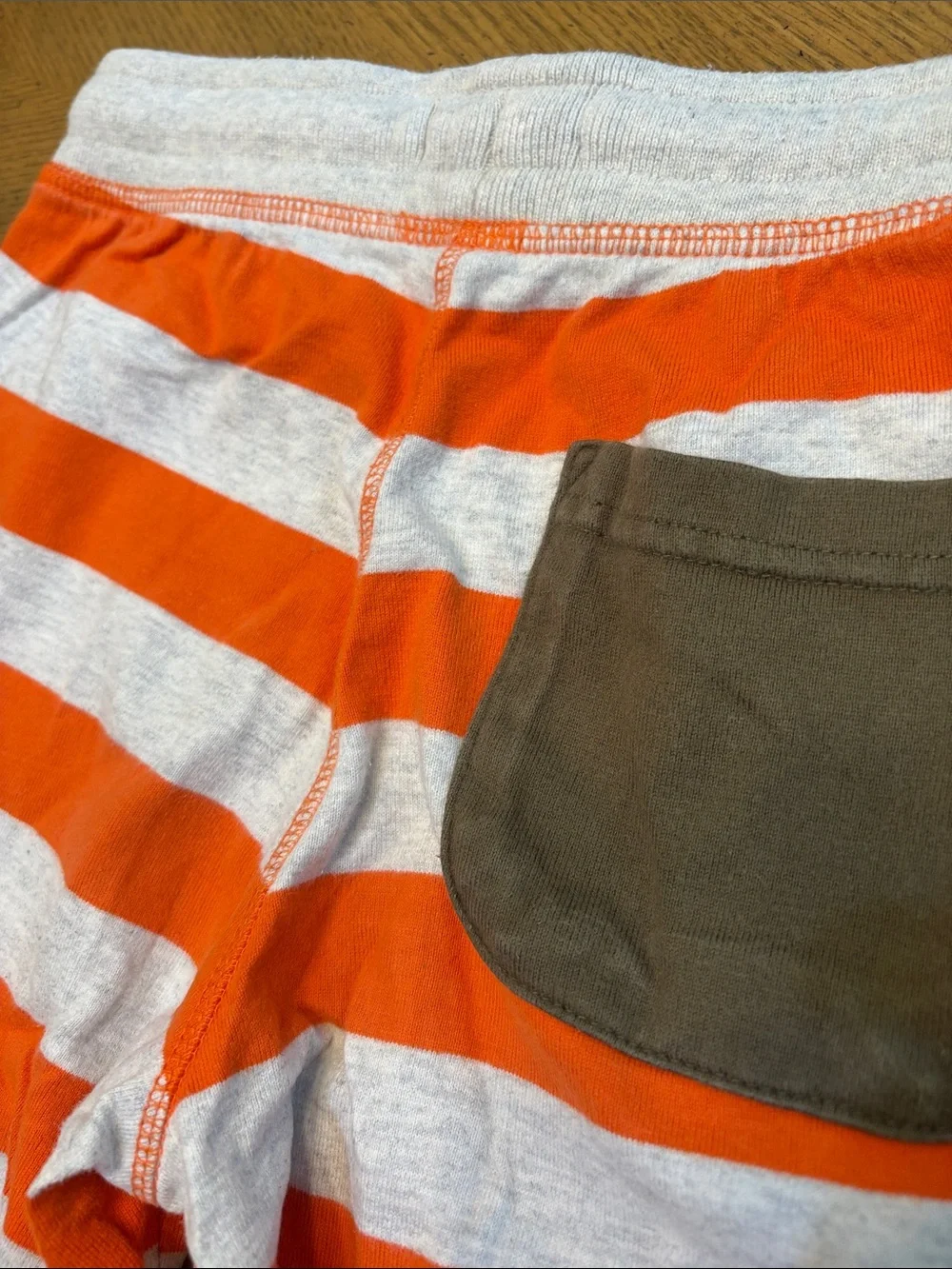 Boden Orange and Light Gray Striped Kids Shorts